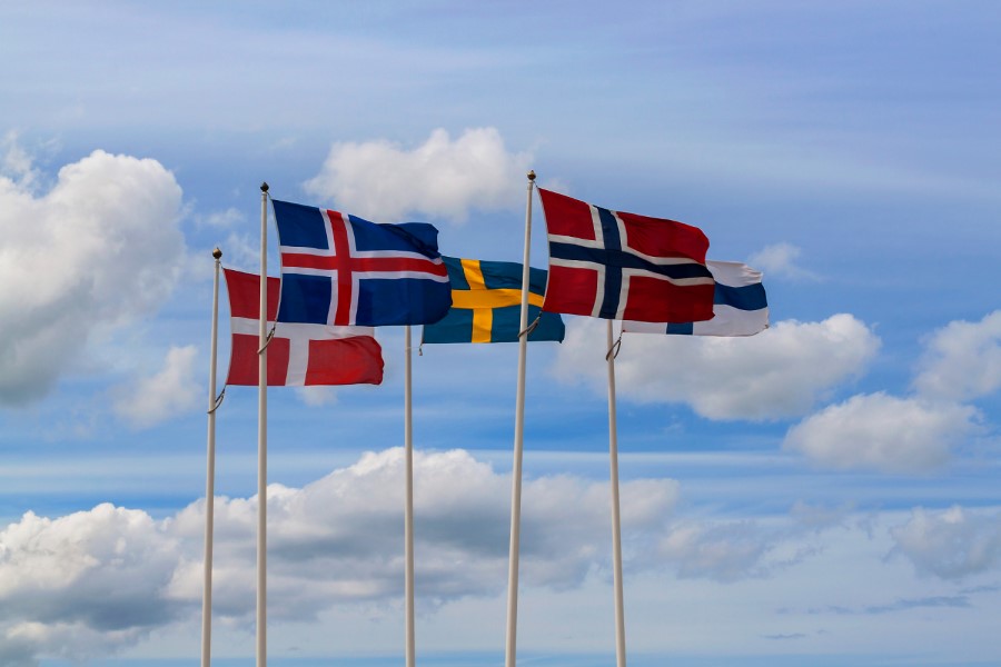 bandeiras dos países nórdicos 